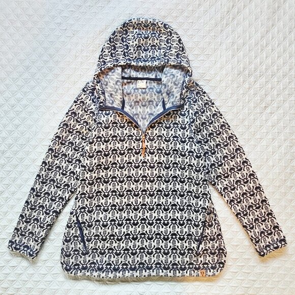 Liv Outdoor Women's Pullover Hoodie Top Geometric Pattern Hood Pockets Size XL - Picture 1 of 6